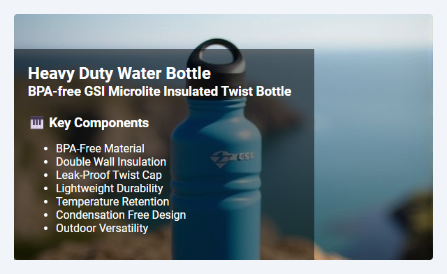 BPA-Free GSI Microlite Insulated Twist Bottle: Features, Benefits, and Heavy Duty Performance