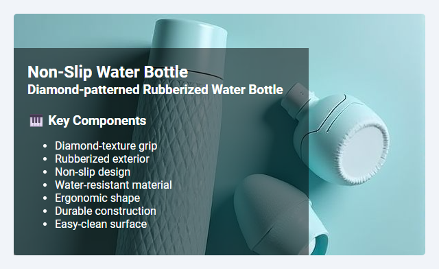 Diamond-Patterned Rubberized Non-Slip Water Bottle: Features and Benefits