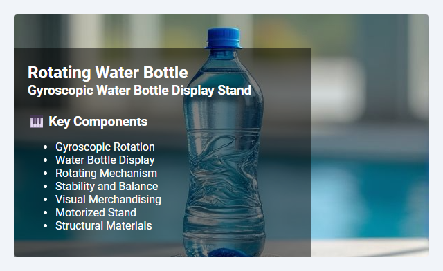 Gyroscopic Water Bottle Display Stand: Rotating Mechanism, Applications, and Design Considerations