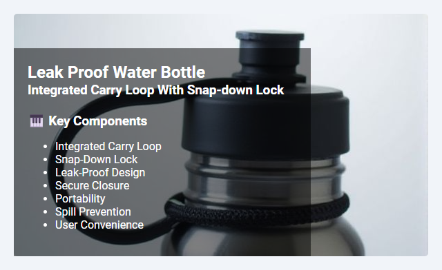 Integrated Carry Loop with Snap-Down Lock: Features and Benefits of Leak-Proof Design