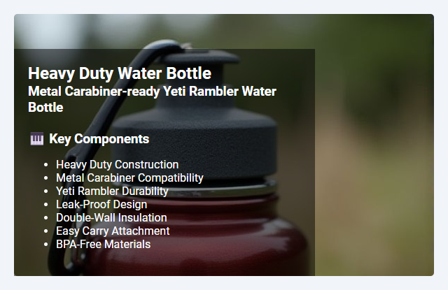 Heavy Duty Metal Carabiner-Ready Yeti Rambler Water Bottle: Features and Benefits