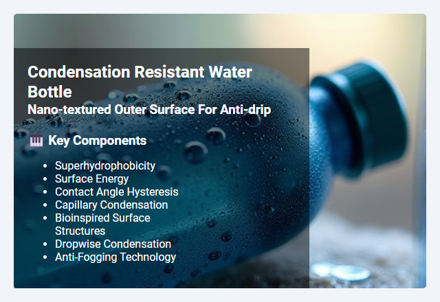 Nano-Textured Outer Surfaces for Anti-Drip and Condensation Resistance: Mechanisms and Applications