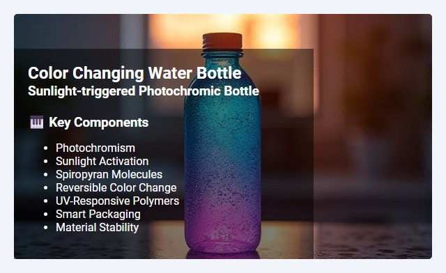 Sunlight-Activated Photochromic Bottles: Mechanism, Applications, and Material Insights