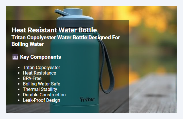 Tritan Copolyester Water Bottles for Boiling Water: Heat Resistance and Design Features